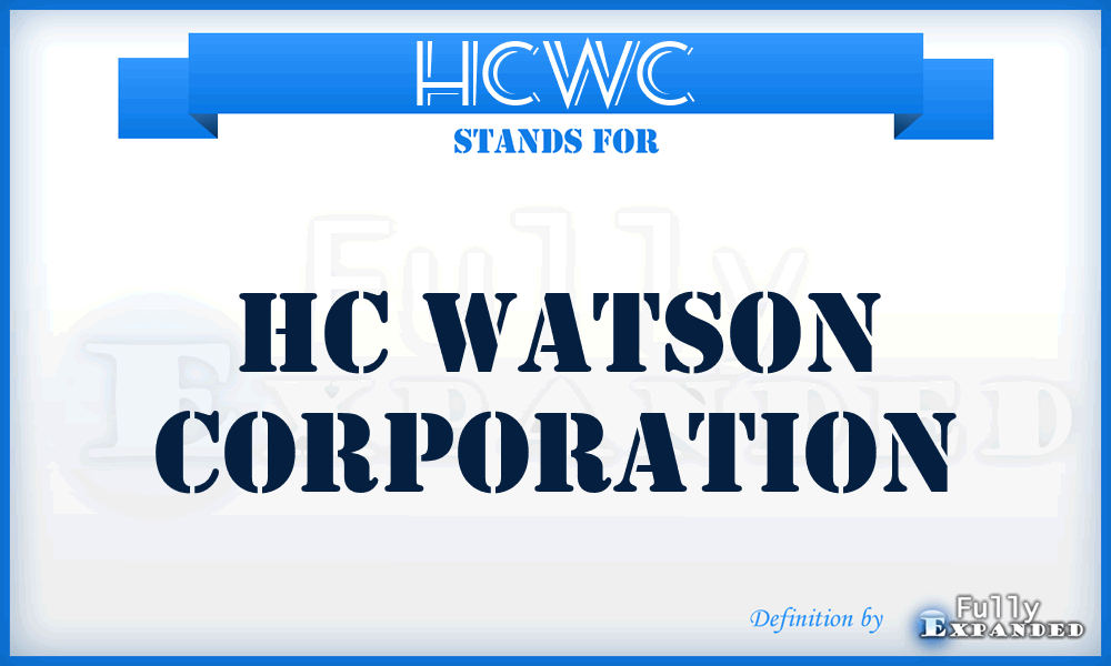 HCWC - HC Watson Corporation