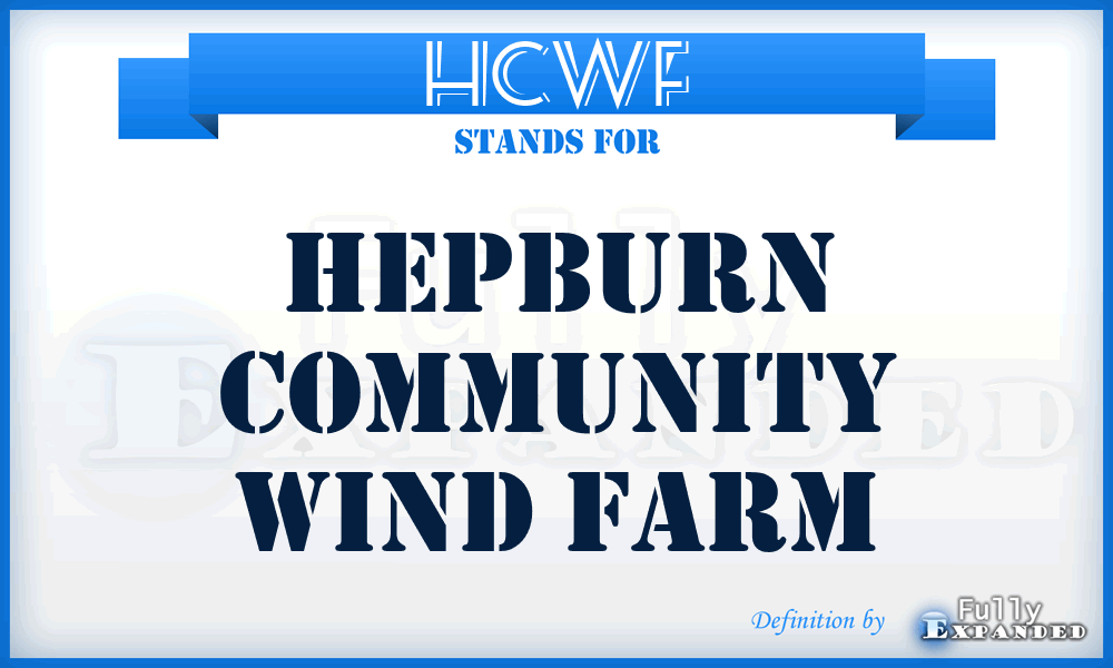 HCWF - Hepburn Community Wind Farm