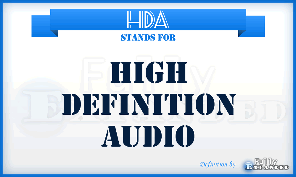 HDA - High Definition Audio