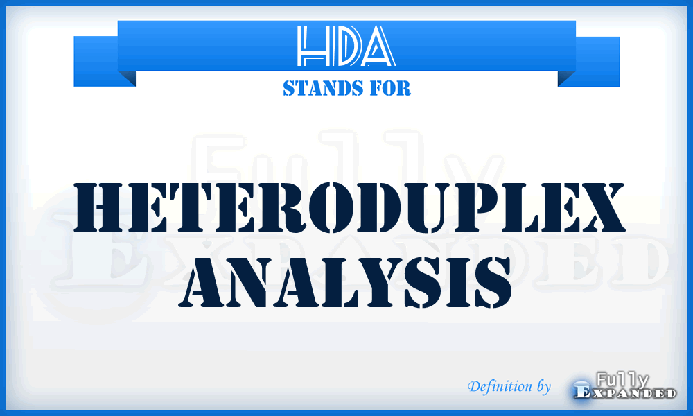 HDA - heteroduplex analysis