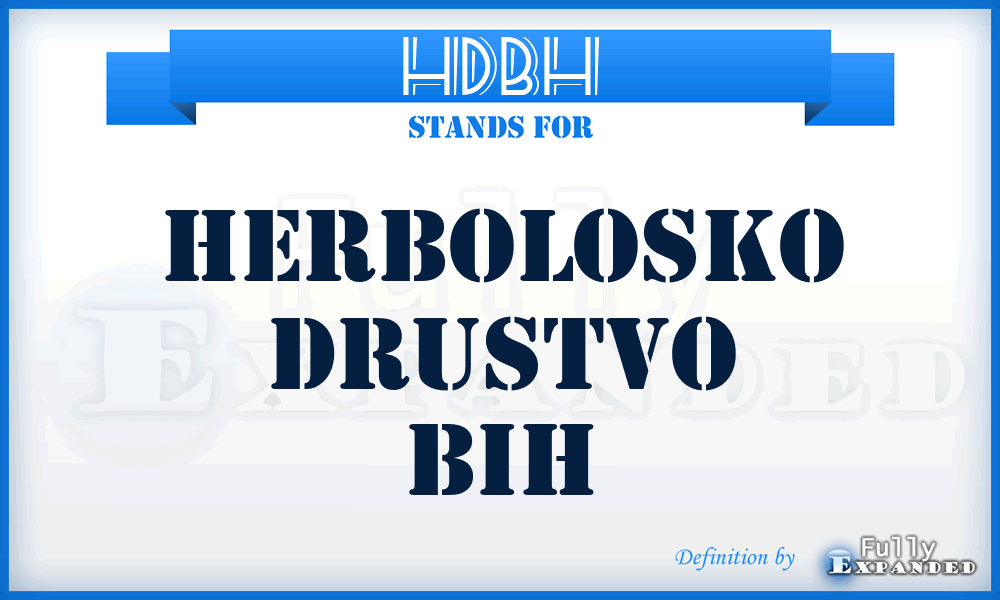 HDBH - Herbolosko Drustvo BiH