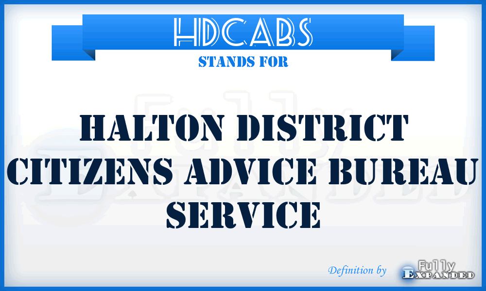 HDCABS - Halton District Citizens Advice Bureau Service