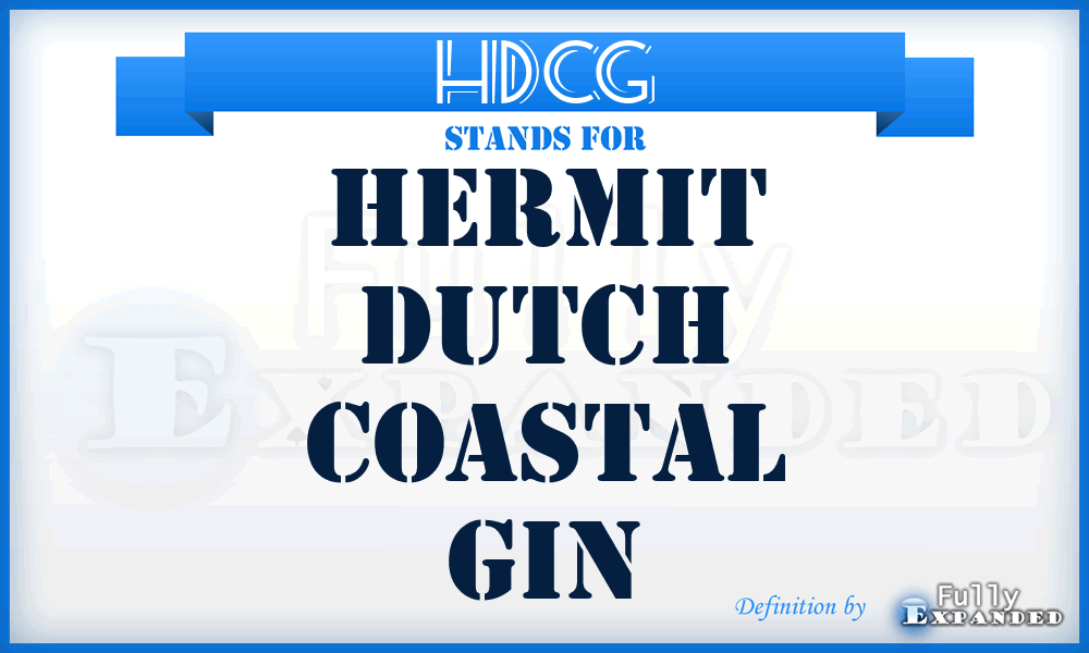 HDCG - Hermit Dutch Coastal Gin