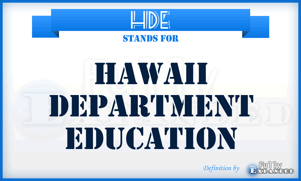 HDE - Hawaii Department Education