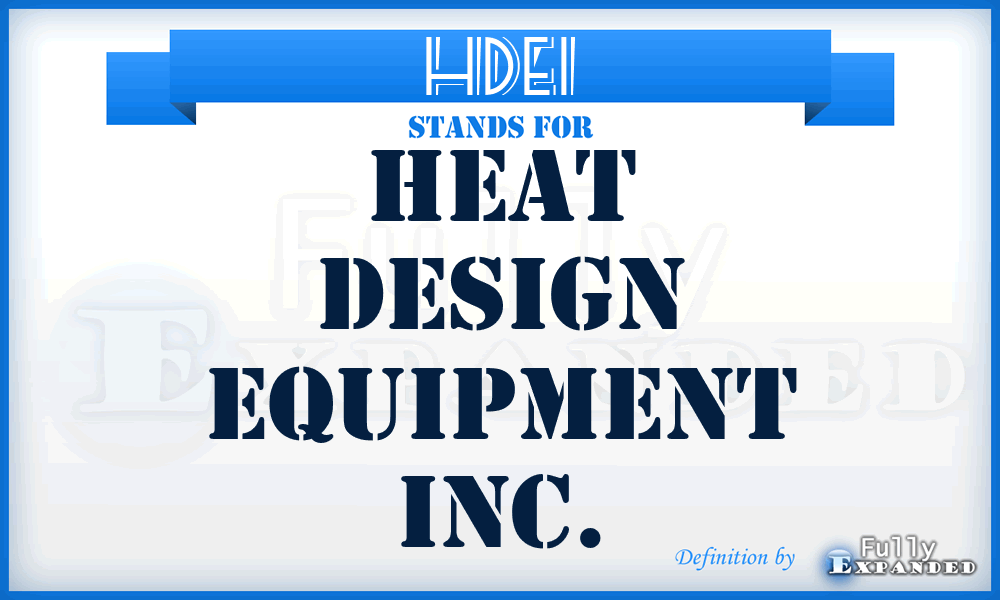 HDEI - Heat Design Equipment Inc.