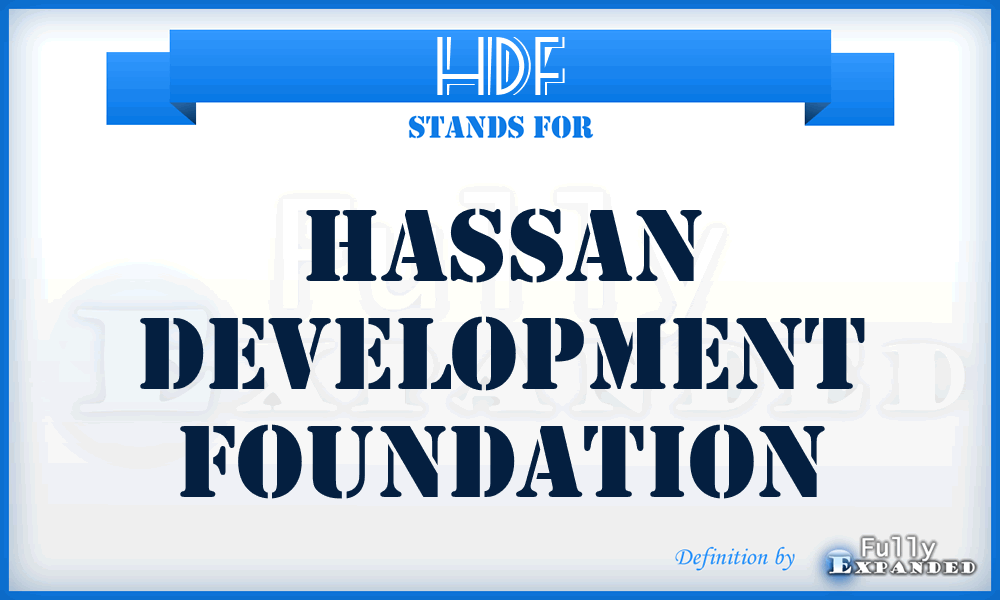 HDF - Hassan Development Foundation