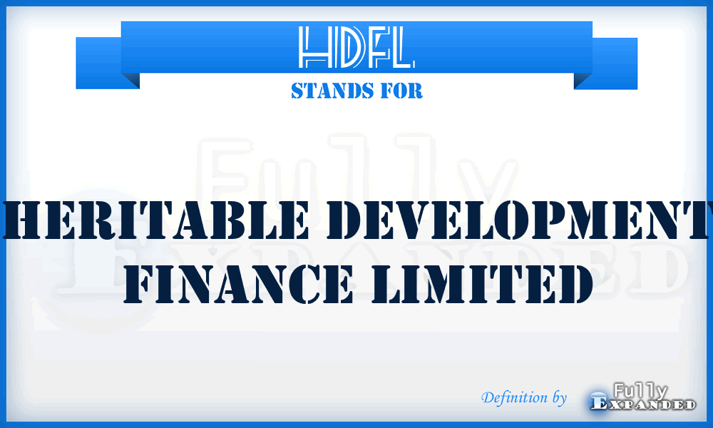 HDFL - Heritable Development Finance Limited