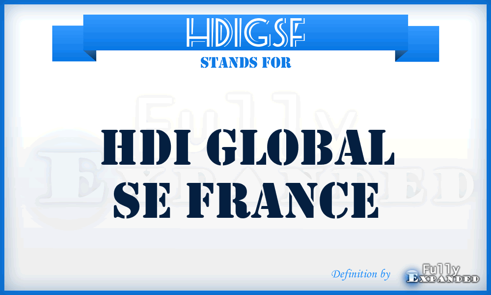 HDIGSF - HDI Global Se France