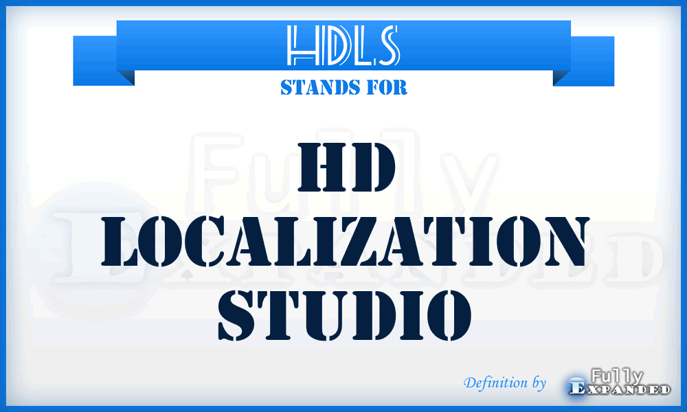 HDLS - HD Localization Studio