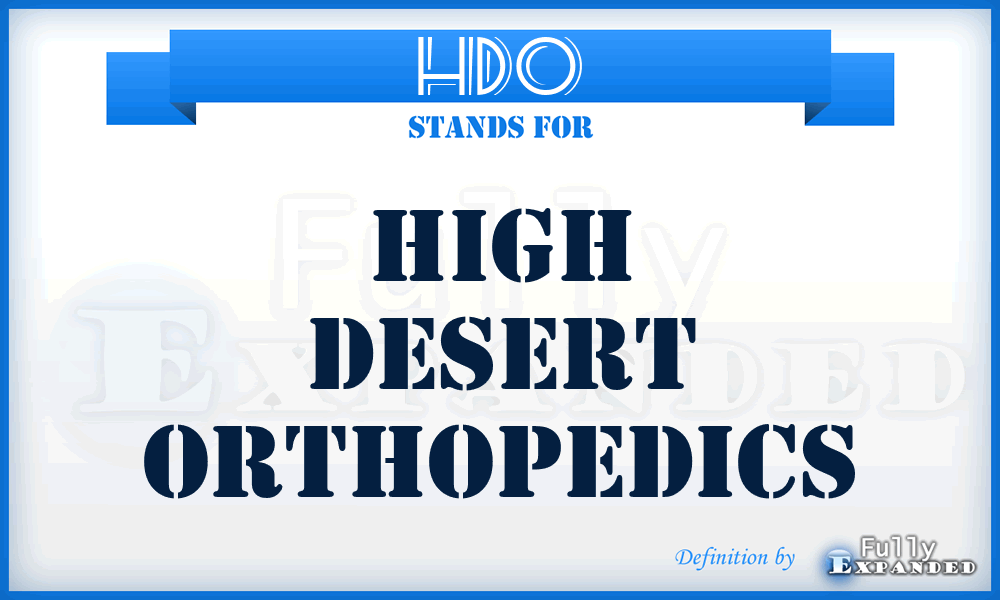 HDO - High Desert Orthopedics