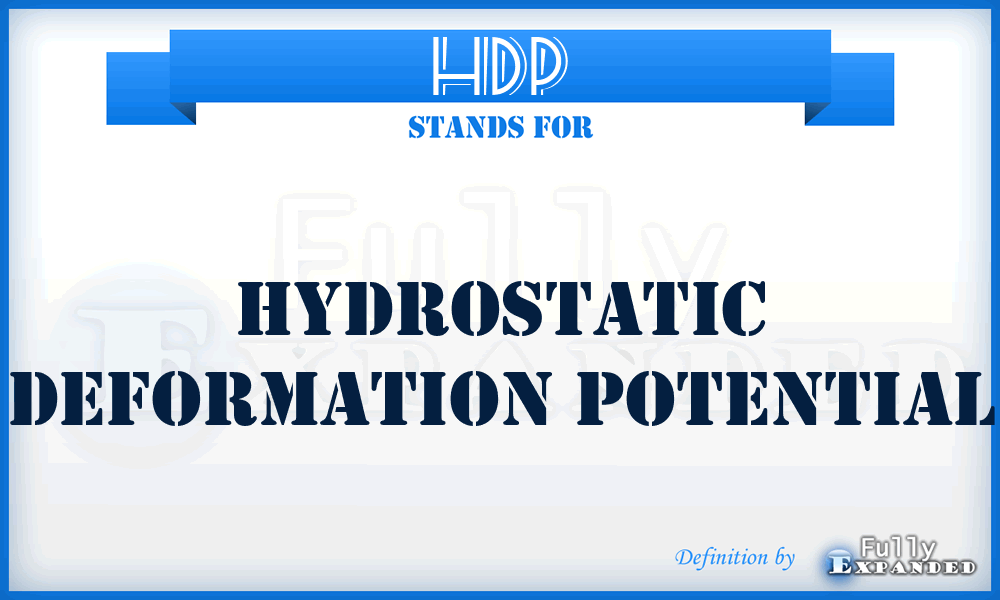 HDP - Hydrostatic Deformation Potential