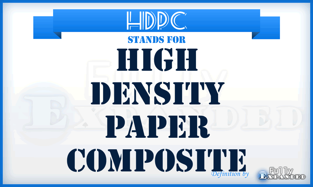 HDPC - High Density Paper Composite