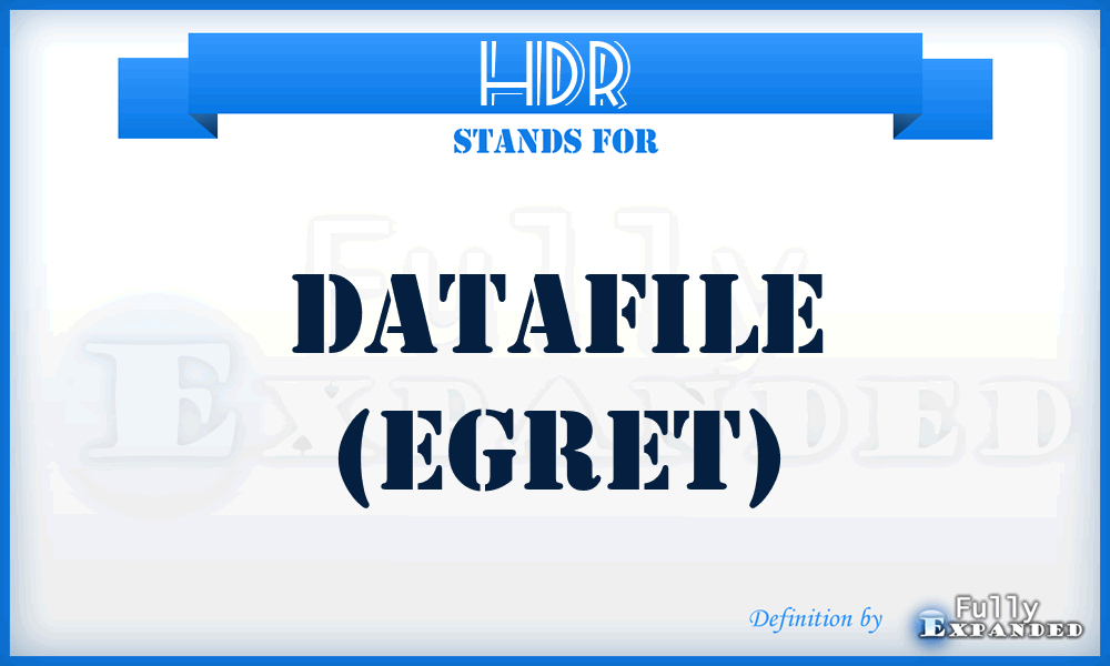 HDR - Datafile (Egret)