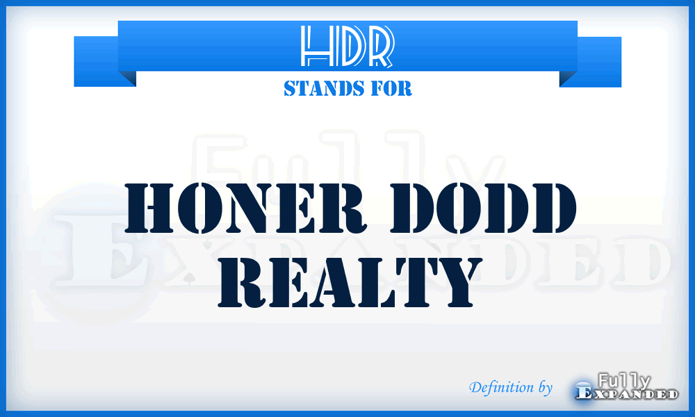 HDR - Honer Dodd Realty