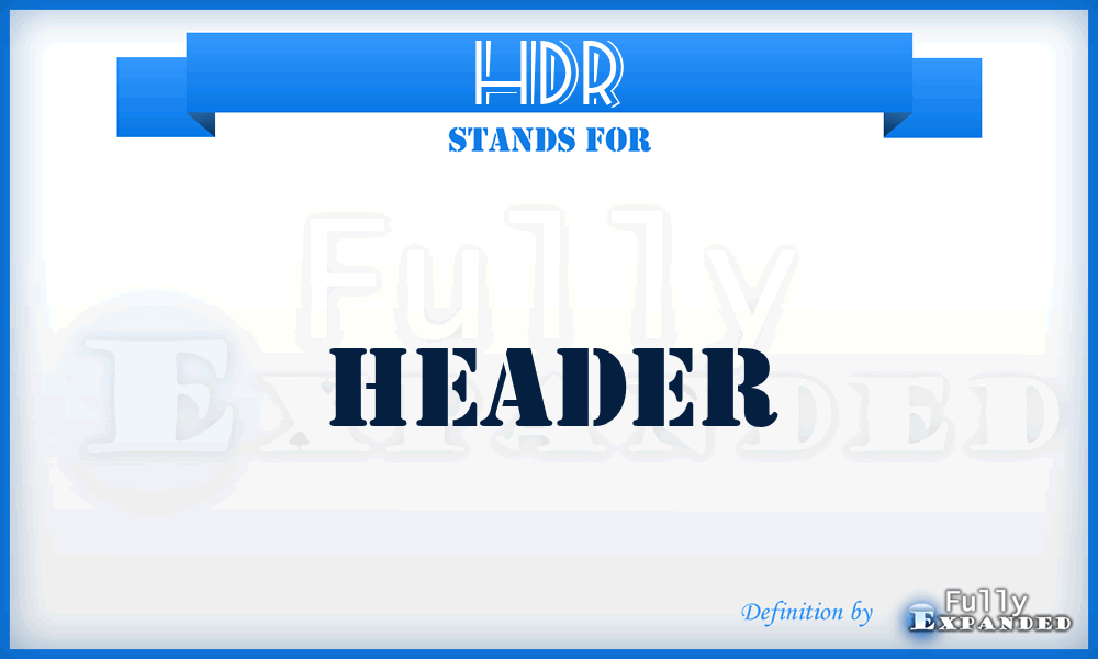 HDR - header