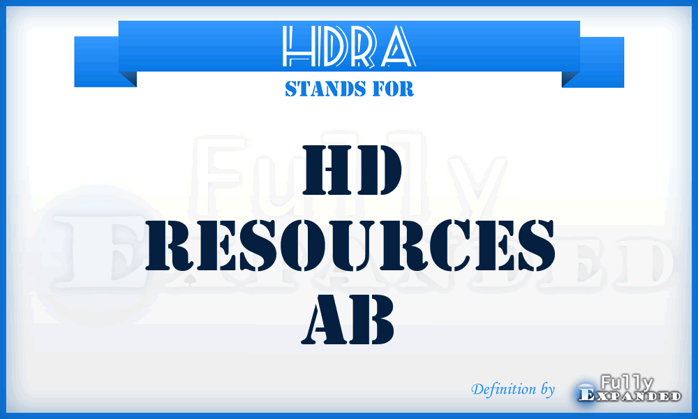 HDRA - HD Resources Ab