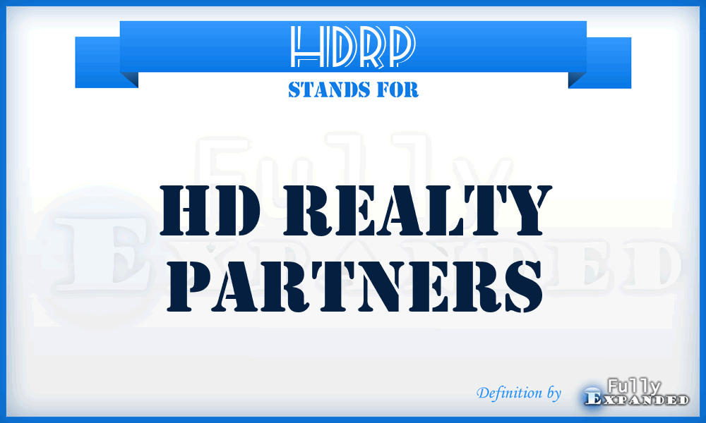 HDRP - HD Realty Partners