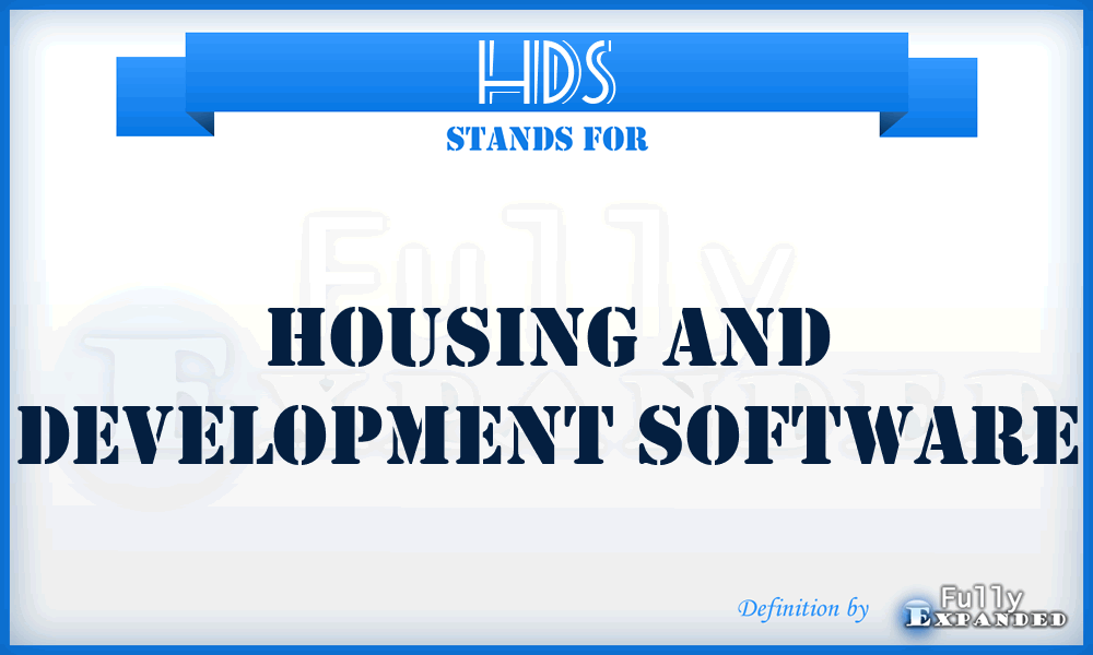 HDS - Housing and Development Software