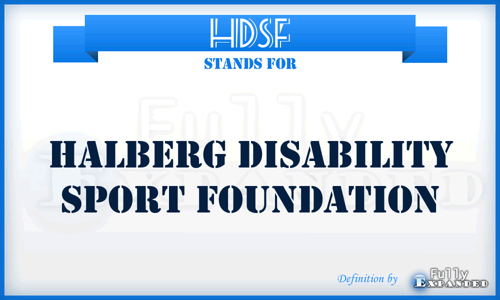 HDSF - Halberg Disability Sport Foundation