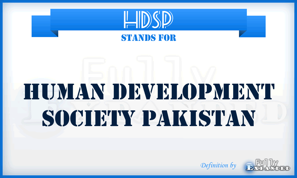 HDSP - Human Development Society Pakistan