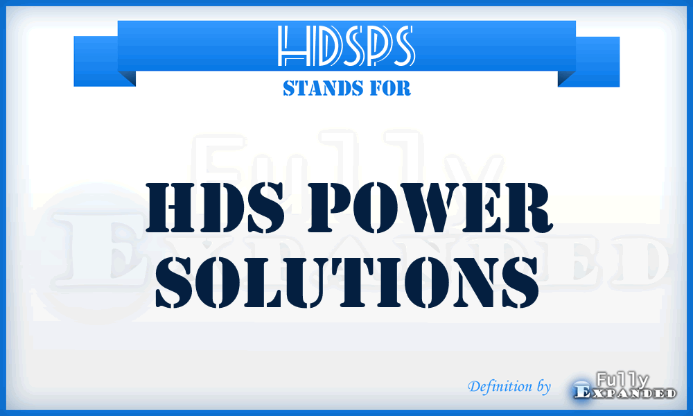 HDSPS - HDS Power Solutions