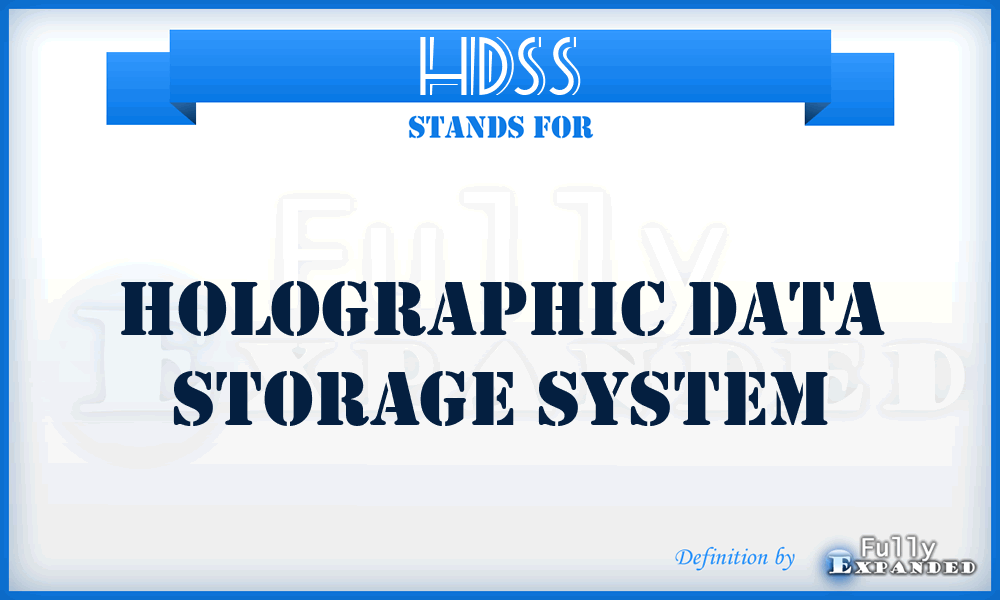 HDSS - holographic data storage system