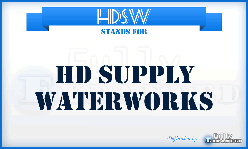 HDSW - HD Supply Waterworks