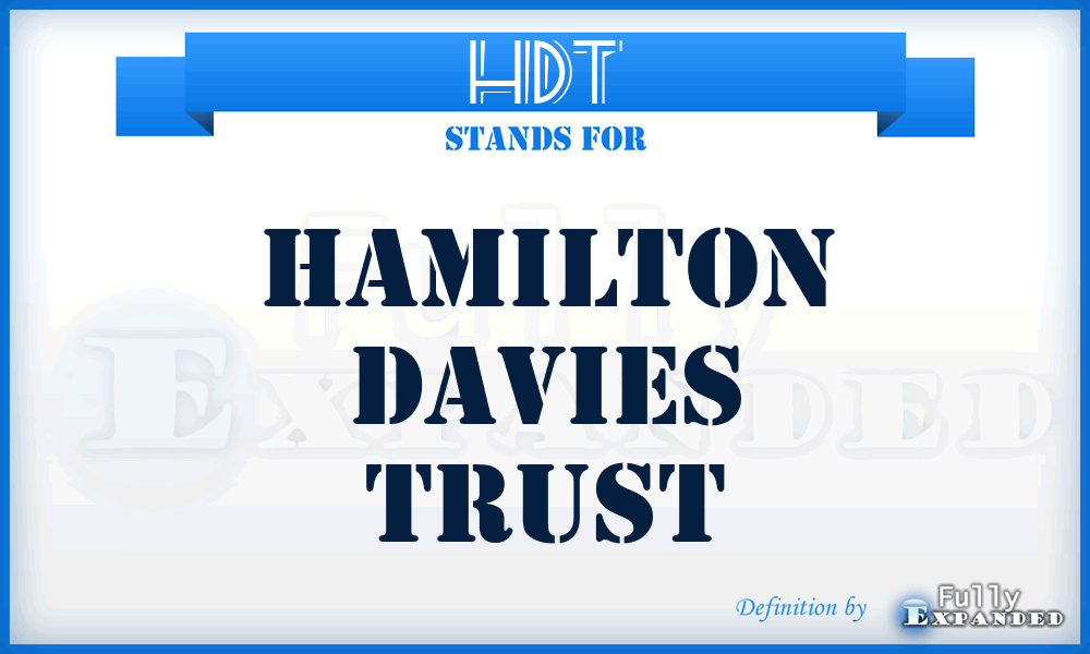 HDT - Hamilton Davies Trust