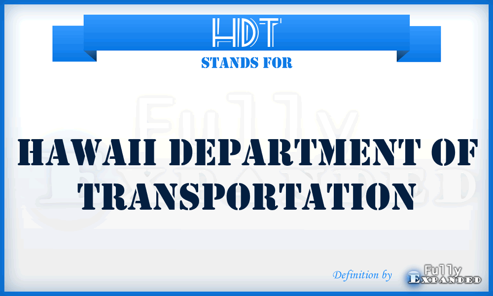 HDT - Hawaii Department of Transportation