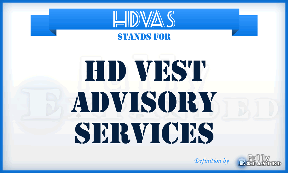 HDVAS - HD Vest Advisory Services