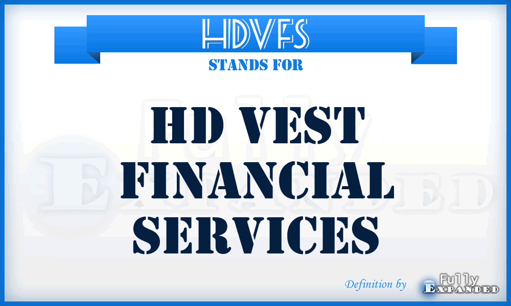 HDVFS - HD Vest Financial Services