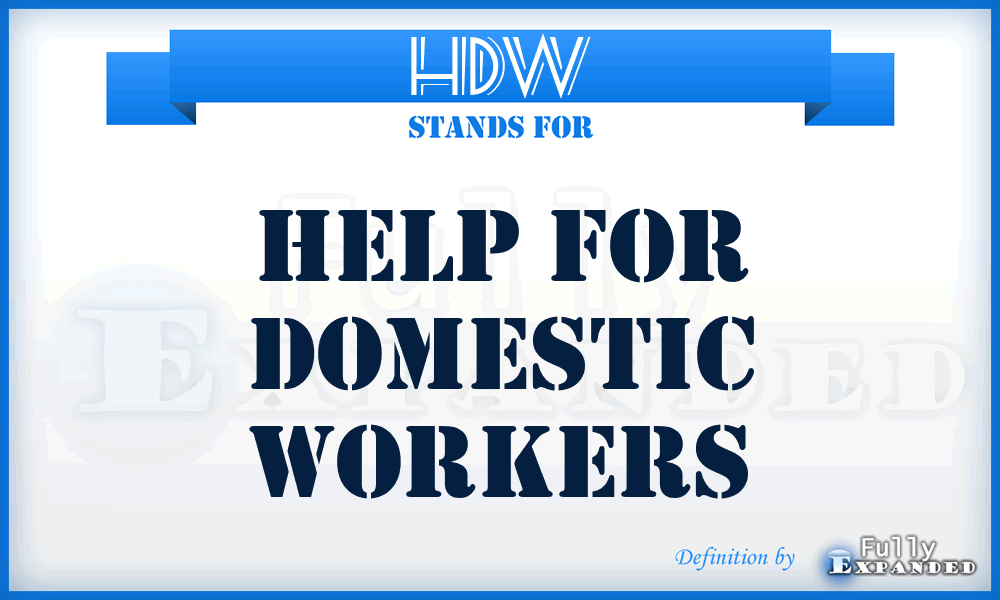 HDW - Help for Domestic Workers