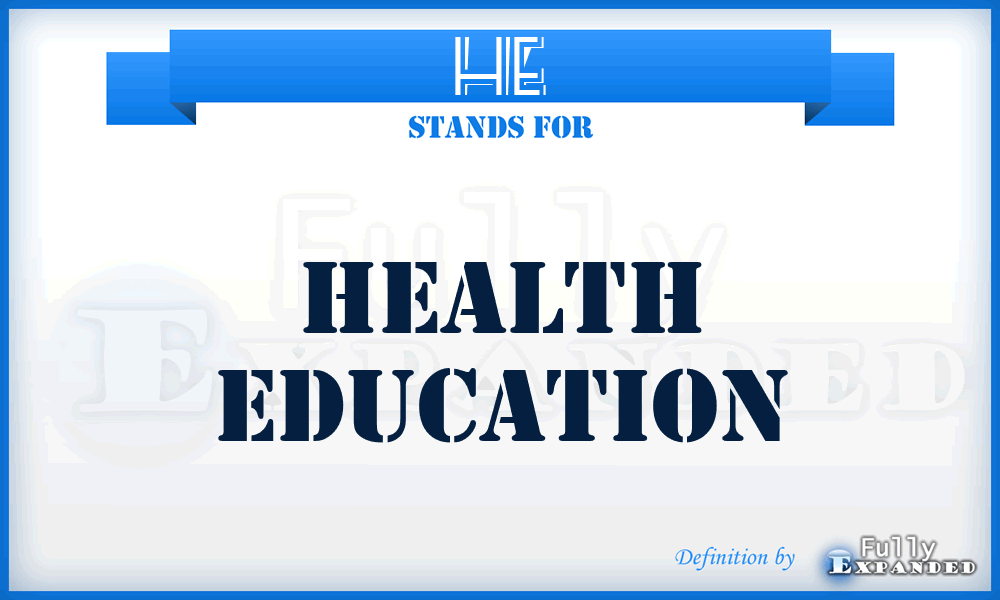 HE - health education