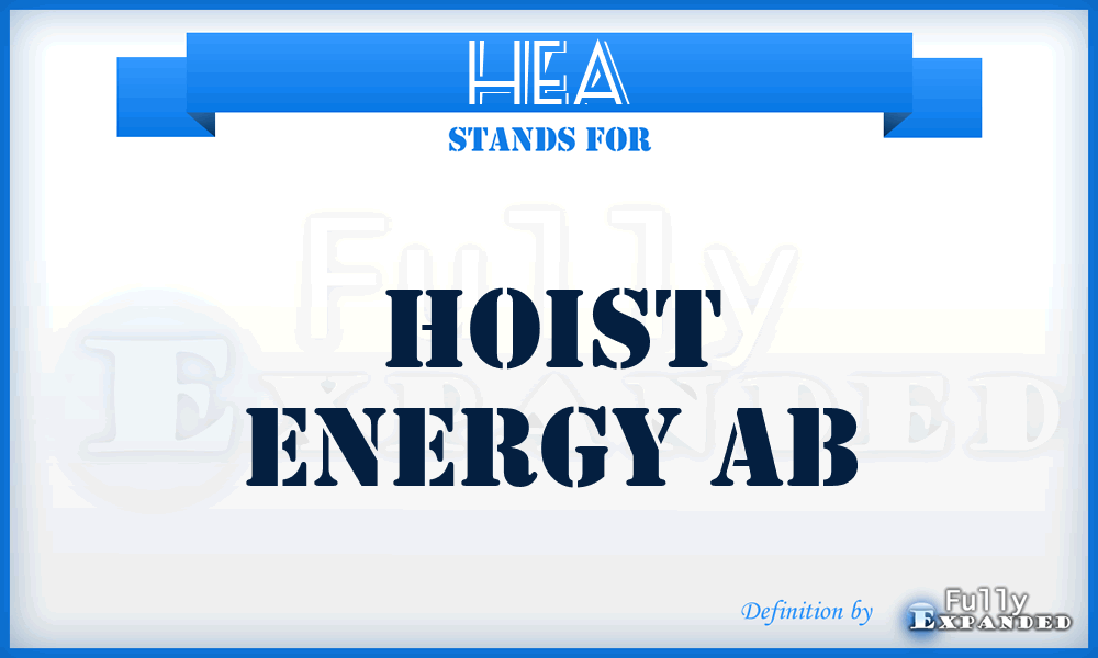 HEA - Hoist Energy Ab