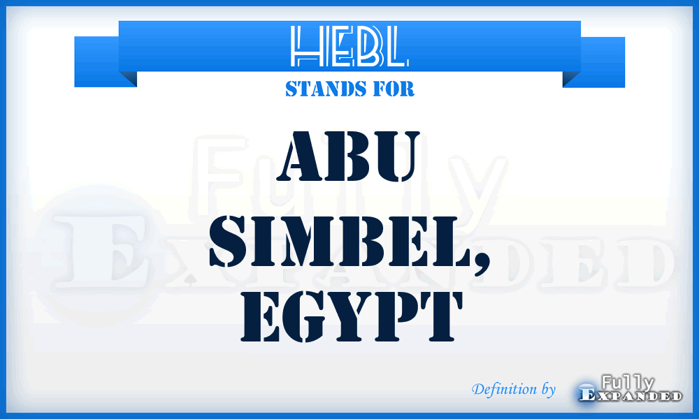 HEBL - Abu Simbel, Egypt