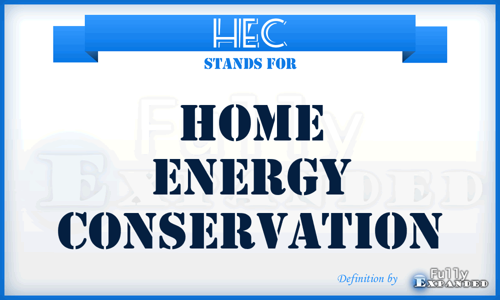 HEC - Home Energy Conservation