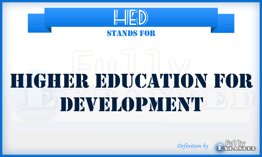 HED - Higher Education for Development