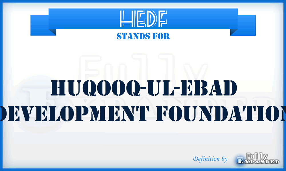 HEDF - Huqooq-ul-Ebad Development Foundation