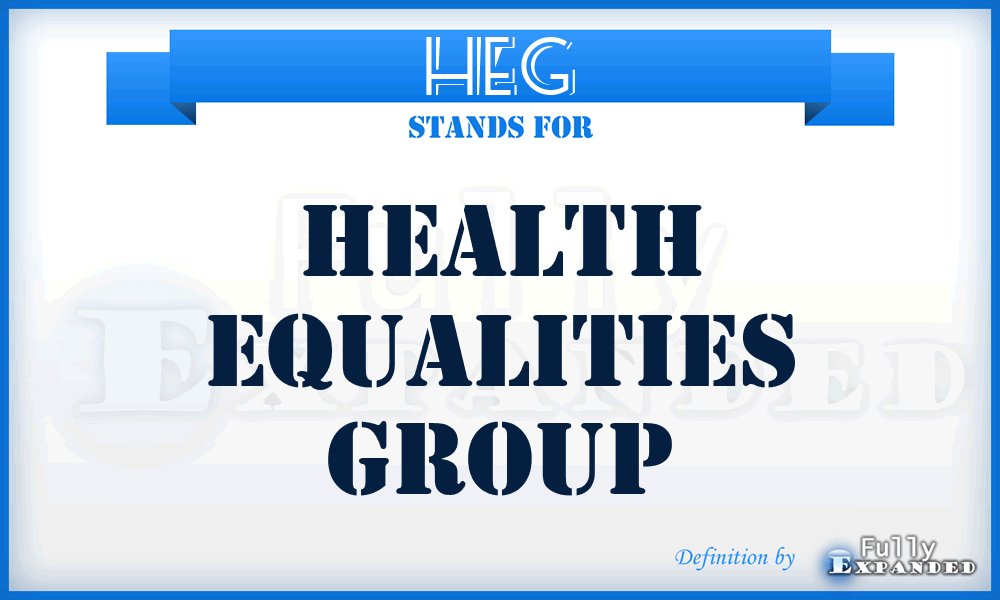 HEG - Health Equalities Group