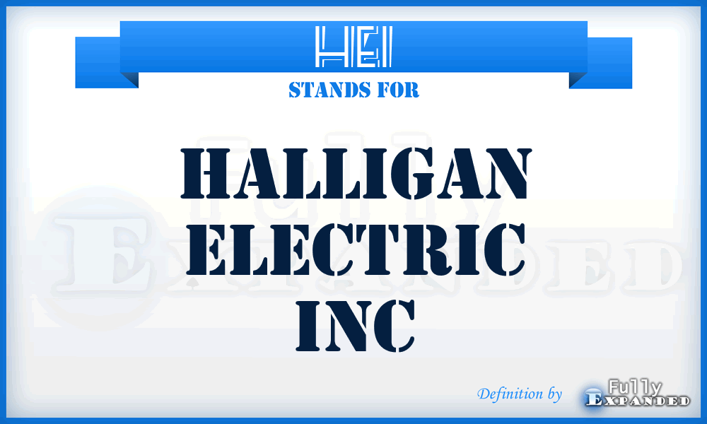 HEI - Halligan Electric Inc