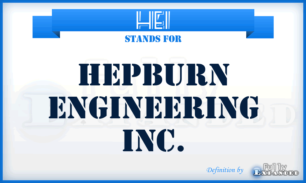 HEI - Hepburn Engineering Inc.