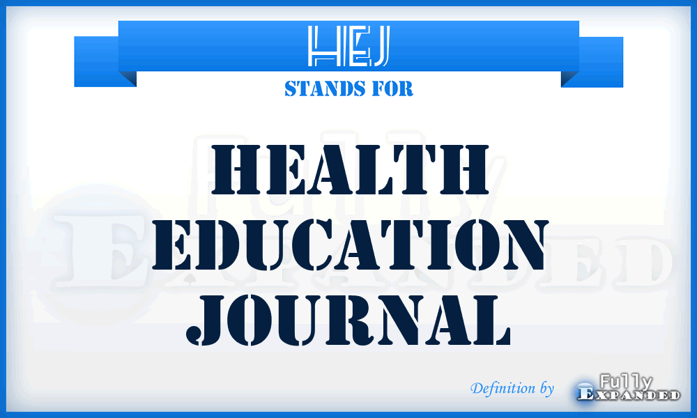 HEJ - Health Education Journal