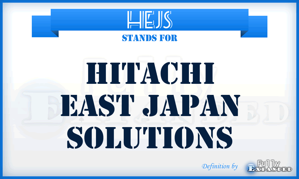 HEJS - Hitachi East Japan Solutions