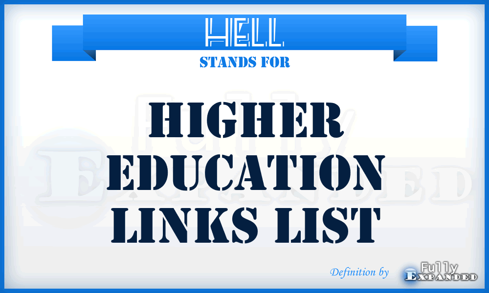 HELL - Higher Education Links List