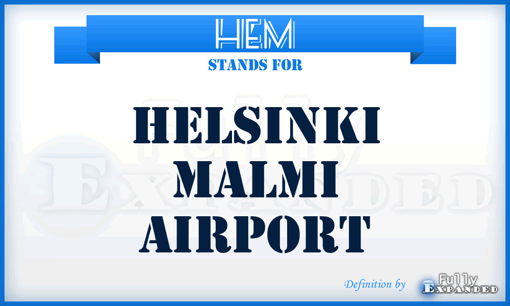 HEM - Helsinki Malmi airport