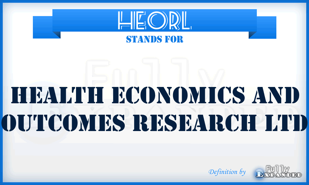 HEORL - Health Economics and Outcomes Research Ltd