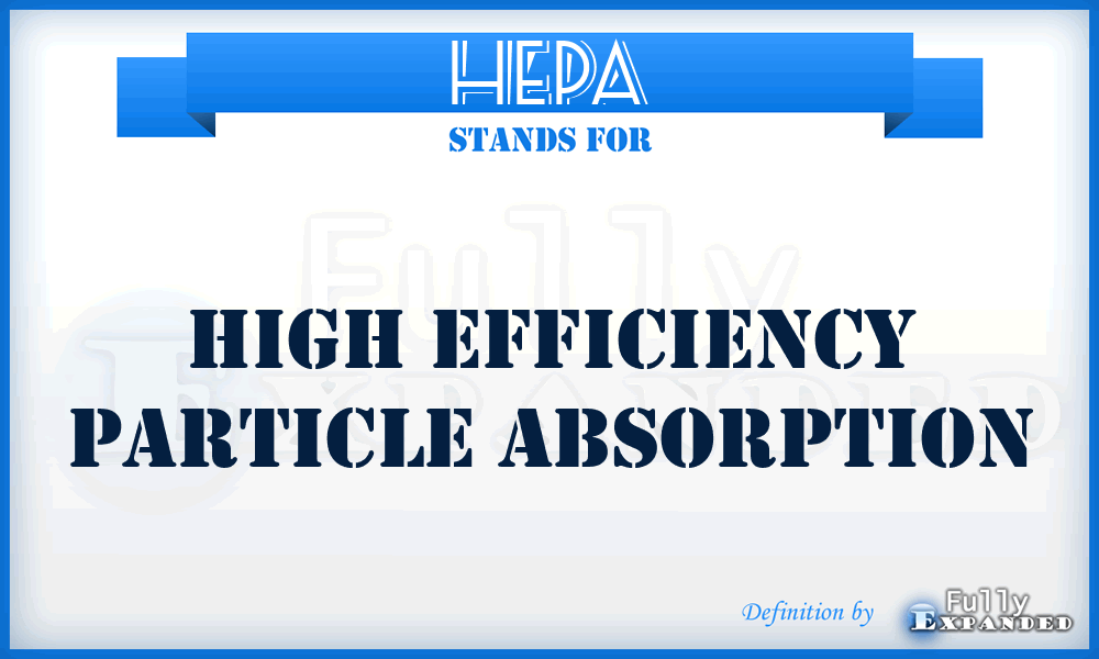 HEPA - High Efficiency Particle Absorption
