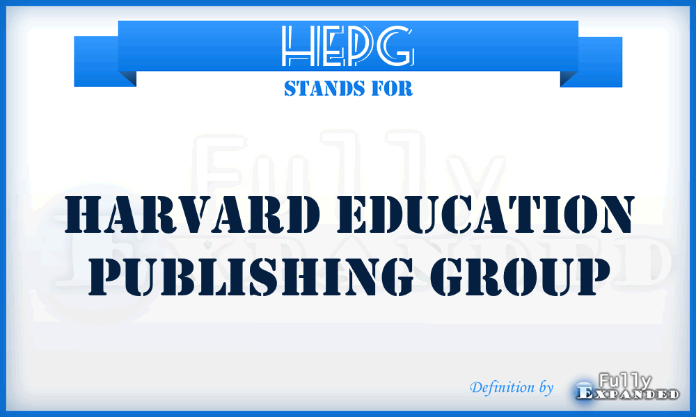 HEPG - Harvard Education Publishing Group