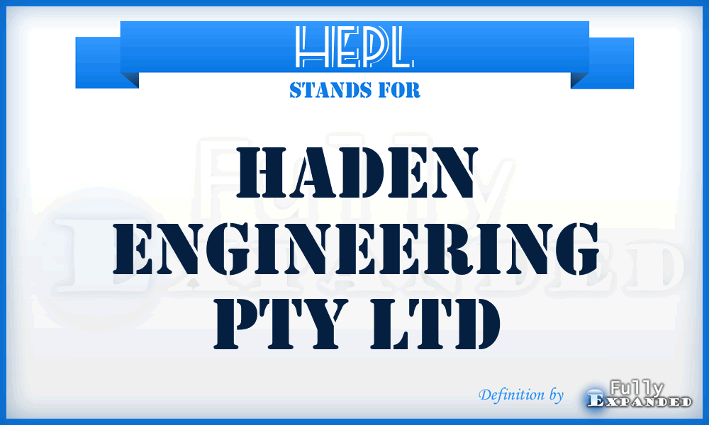 HEPL - Haden Engineering Pty Ltd
