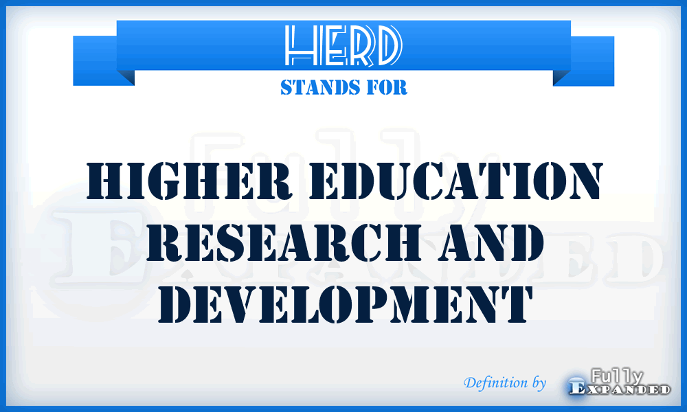 HERD - Higher Education Research and Development